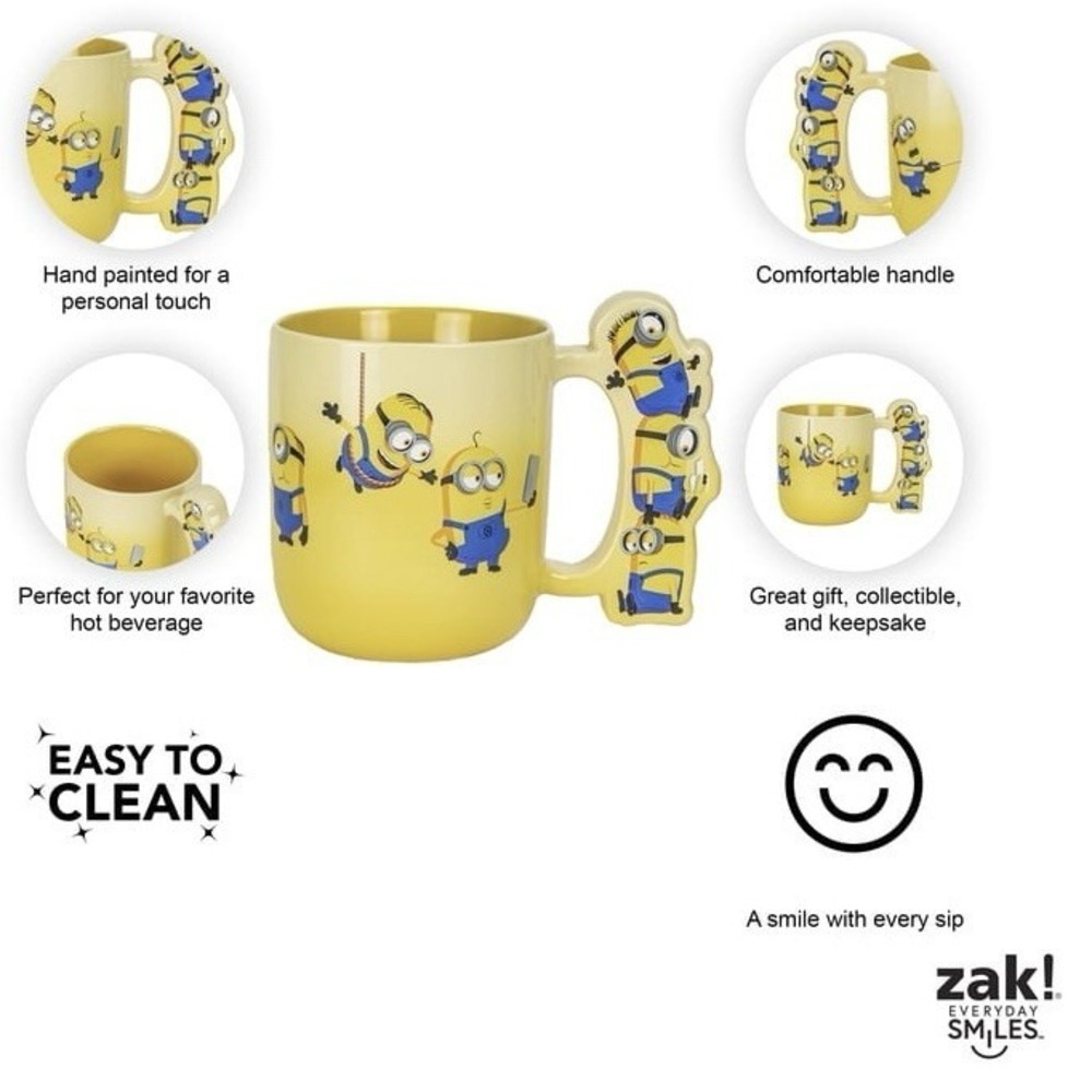 NEW Zak Designs Minions Sculpted Hande Mug Minions Despicable Me 17 Oz Large - Picture 13 of 13
